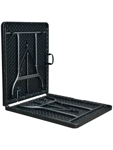 Klaptafel - 180cm - zwart - houtlook