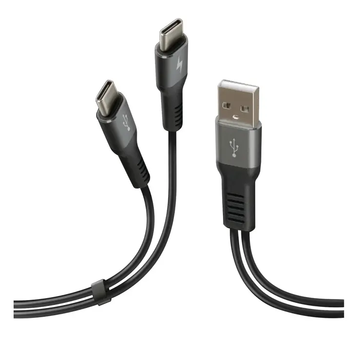 Kabel met dubbele connector - USB > USB-C