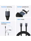 Connect C510 - USB-C Kabel plat - 240W 2M