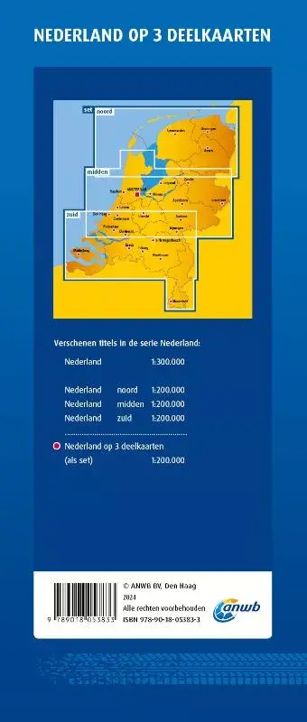 ANWB wegenkaart Nederland - Set noord, midden, zuid 
