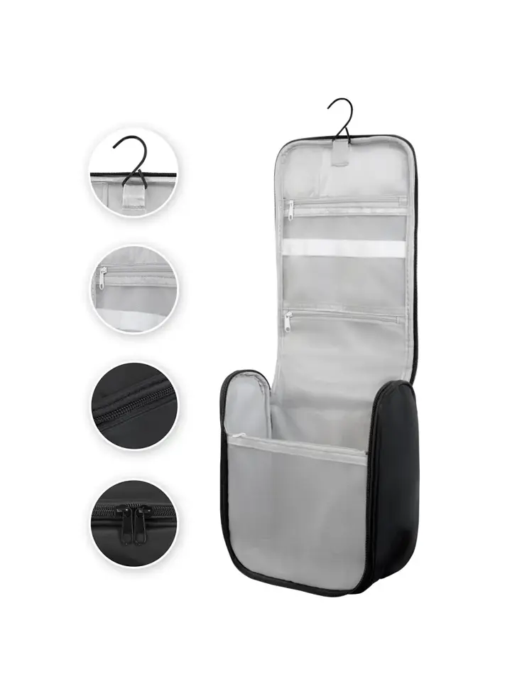 Hangende Toilettas - 23 x 21 x 10 cm - Zwart
