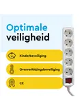 Stekkerdoos 5‑voudig met schakelaar – 3 m