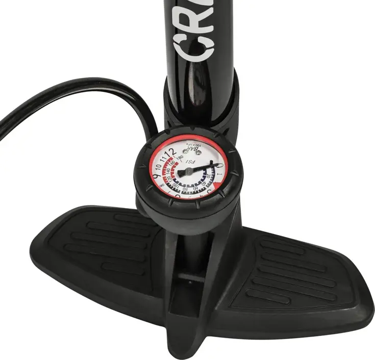 Fietspomp met drukmeter - Zwart