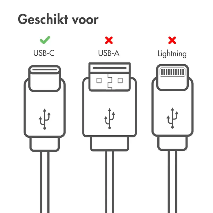 USB-C naar USB-C kabel - 0,25 meter