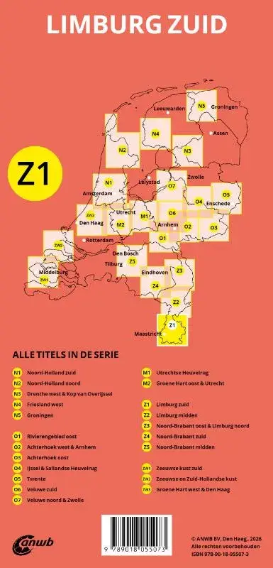 ANWB Fiets en wandelknooppuntenkaart Z1 Limburg zuid