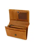 Flappie - Suede overslagportemonne - Leer