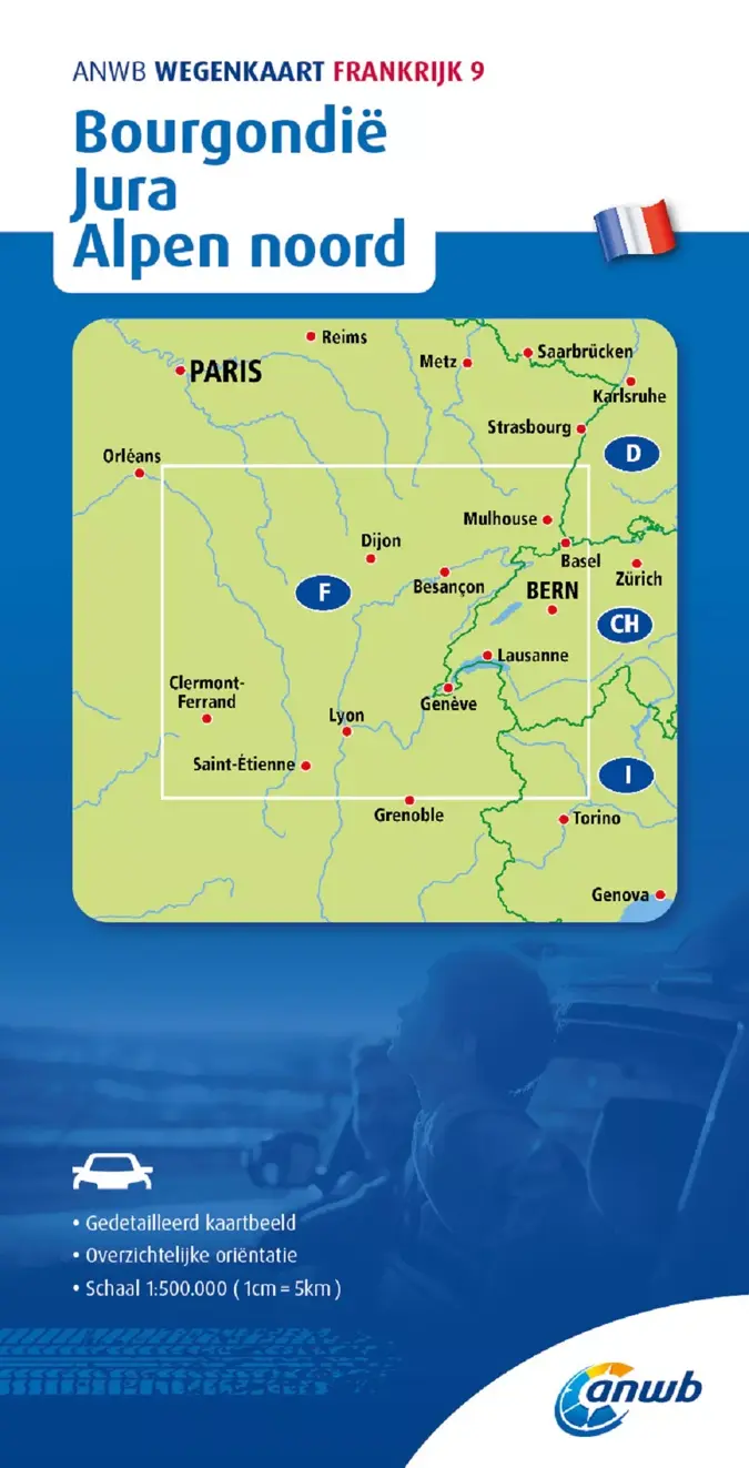 ANWB Wegenkaart Bourgondie en Jura