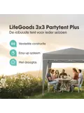 Partytent Plus – 3x3 m – Grijs