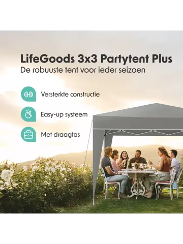 Partytent Plus – 3x3 m – Grijs