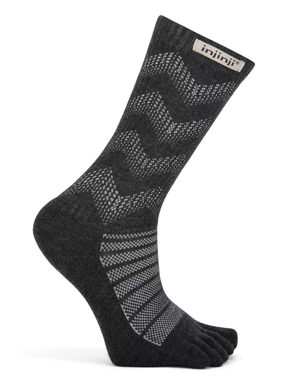 Injinji Hoge outdoor teensokken  Antraciet   S