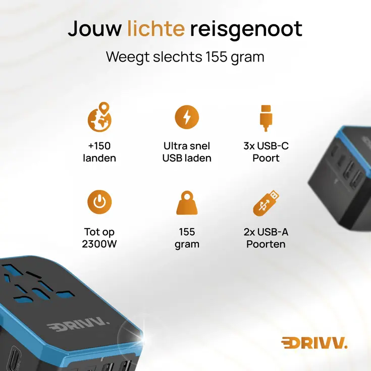 Universele Wereldstekker - USB C