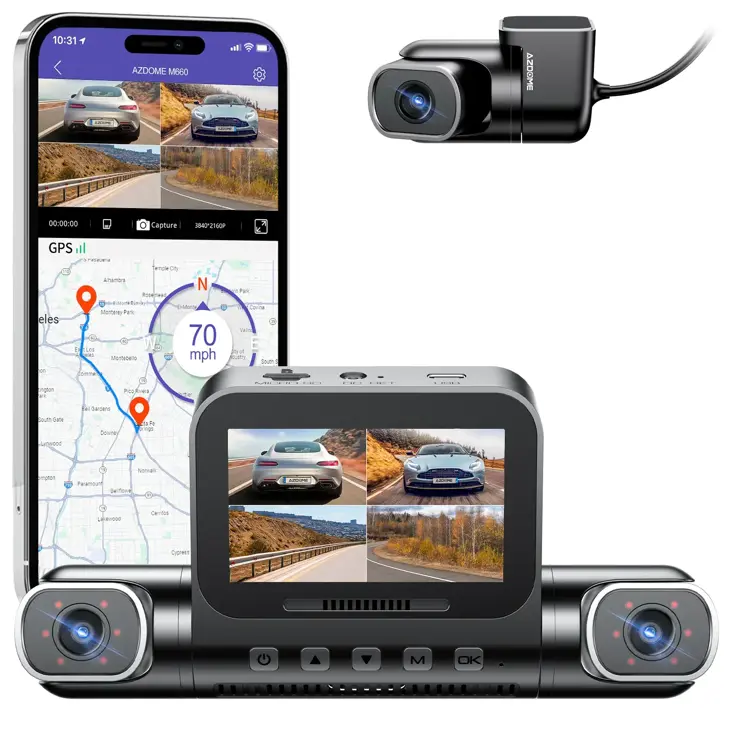 M660 4CH 128gb 2K Wifi GPS 360 graden dashcam