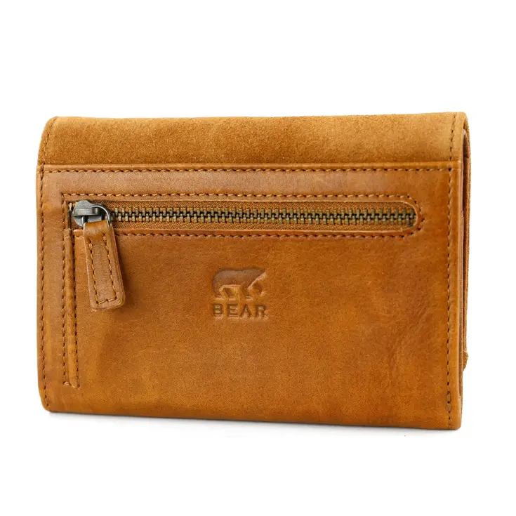 Flappie - Suede overslagportemonne - Leer