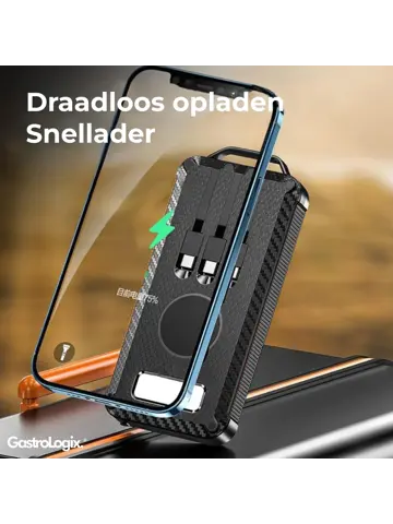 Solar Powerbank Zwart 10.000 mah