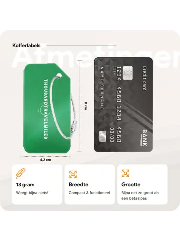 Aluminium kofferlabels – 4 stuks – Groen