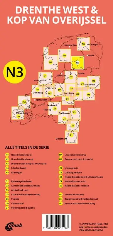 ANWB Fiets en wandelknooppuntenkaart N3 Drenthe west & Kop van Overijssel