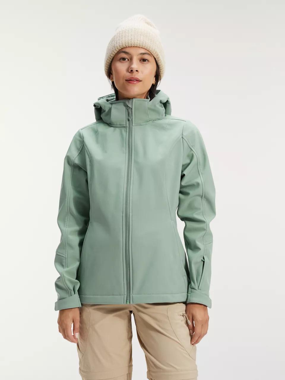 Marikoo B886 Outdoor softshelljas voor dames, functioneel, waterafstotend met warm teddyfleece, grijs, XS