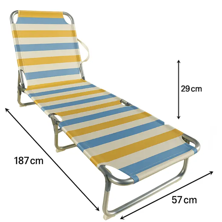 Ligbed Aluminium 3-Standen Opvouwbaar - Hem