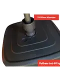 CUHOC Parasol Zwart + Verrijdbare Voet + Hoes