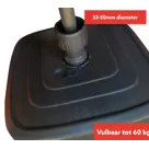 CUHOC Parasol Zwart + Verrijdbare Voet + Hoes