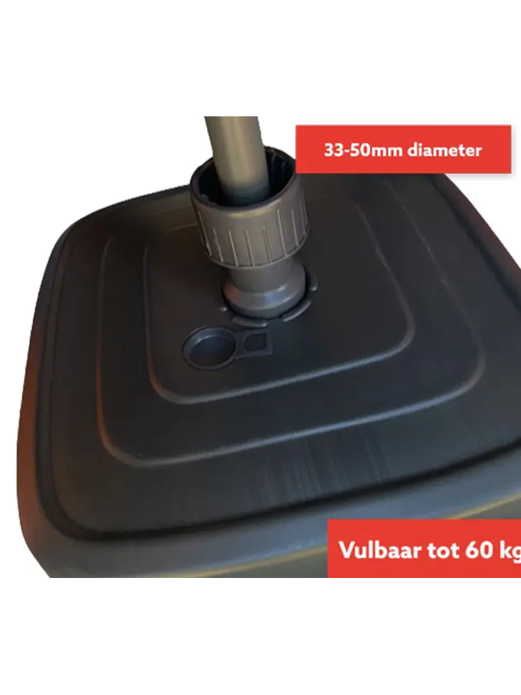 CUHOC Parasol Zwart + Verrijdbare Voet + Hoes