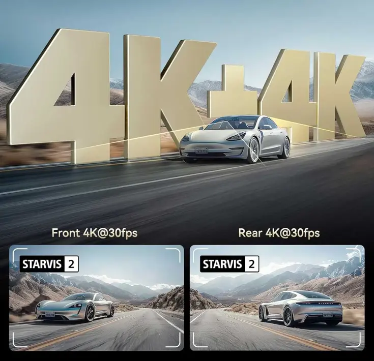 F77 V1 4K Touch Wifi GPS 2CH 128gb dashcam