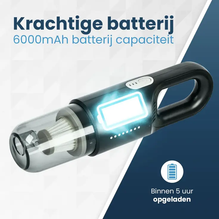 Snoerloze auto stofzuiger - draagbaar