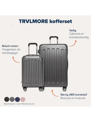 Kofferset – 2 Delig – 38L – Donkergrijs