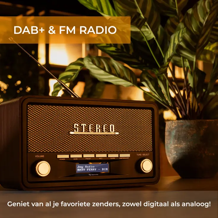 Stereo DAB+/FM radio Bluetooth Alarmfunctie