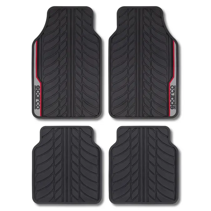 Sparco automatten set - Rubber - Rood