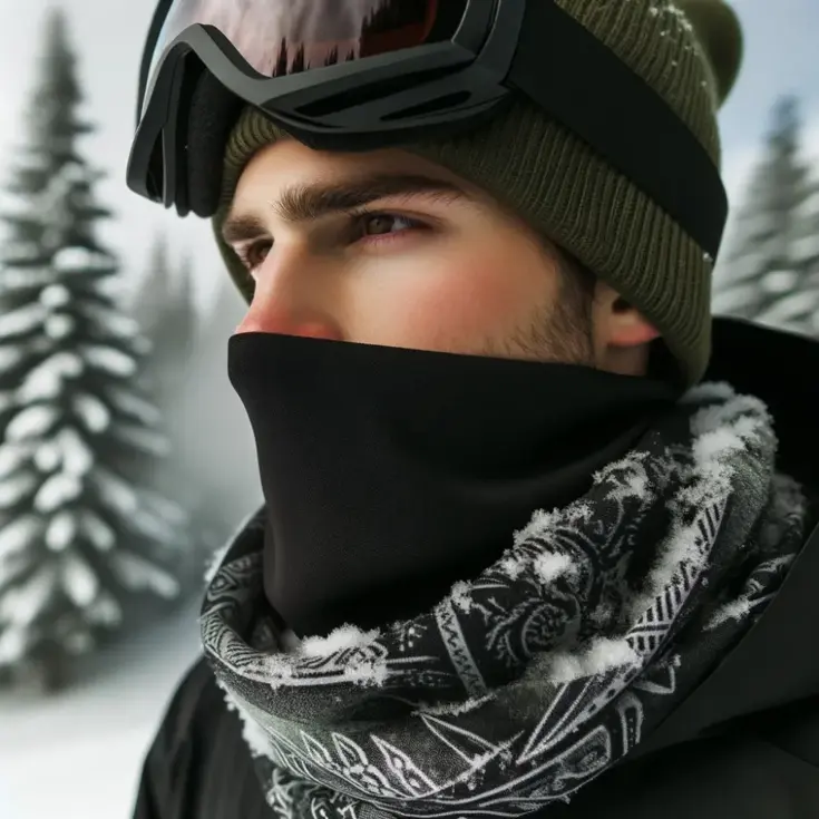 Nekwarmer Skiën / Snowboard Mircovezel Zwart
