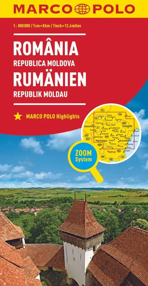 Wegenkaart Roemenië en Moldavië