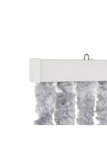 Chenille grijs/wit/blauw 56x185cm