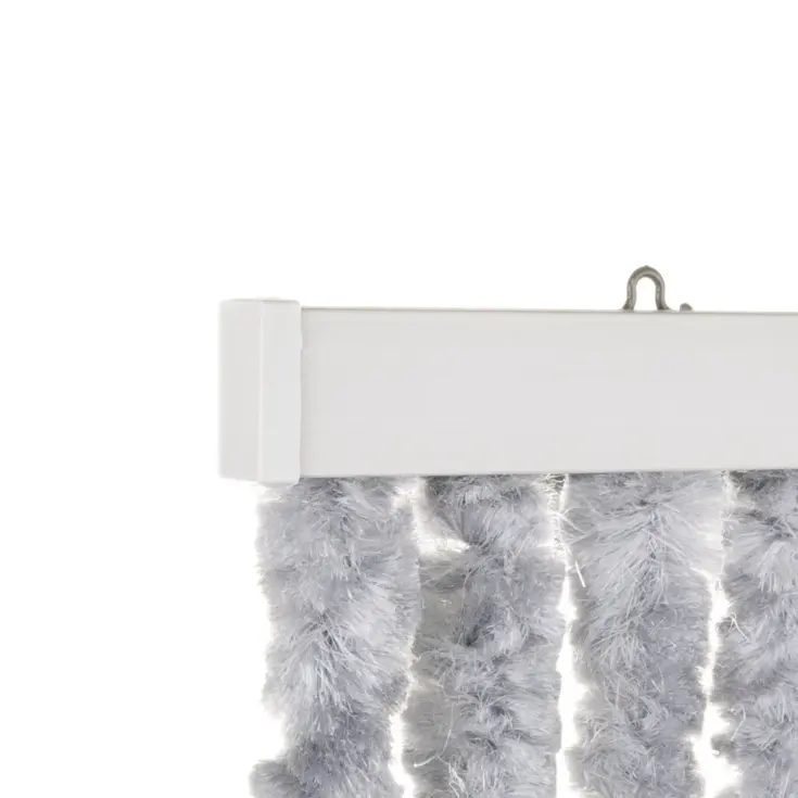Chenille grijs/wit/blauw 56x185cm