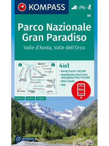 Wandelkaart WK86 Gran Paradiso Valle d'Aosta