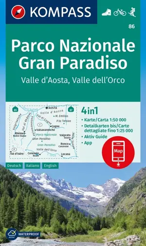 Wandelkaart WK86 Gran Paradiso Valle d'Aosta