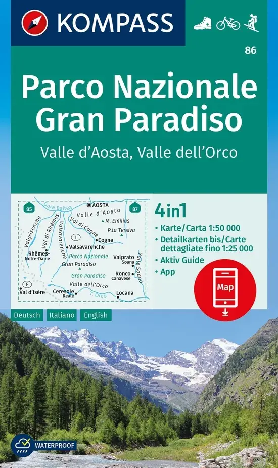 Wandelkaart WK86 Gran Paradiso Valle d'Aosta