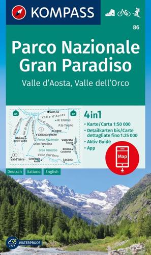 Wandelkaart WK86 Gran Paradiso Valle d'Aosta