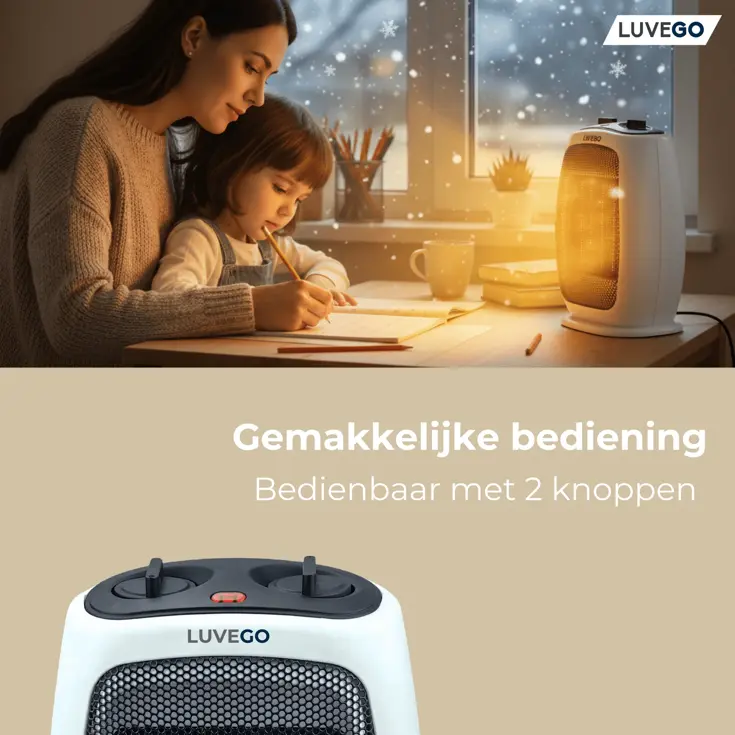 Luvego Elektrische Kachel 1800W - Keramisch