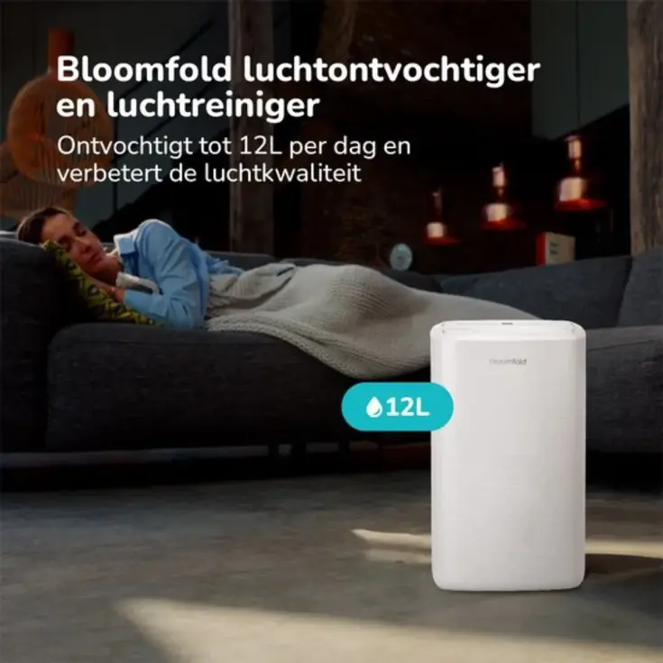 Luchtontvochtiger en luchtreiniger - 12 liter