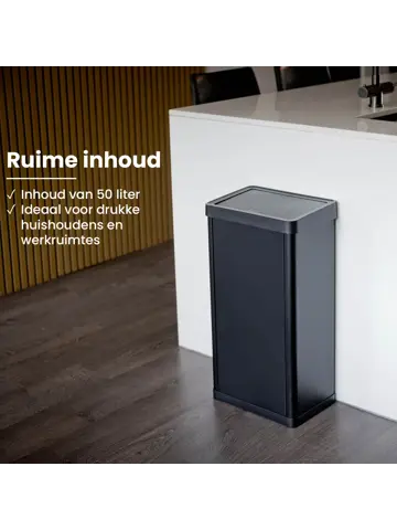 Prullenbak met Drukdeksel - 50 Liter