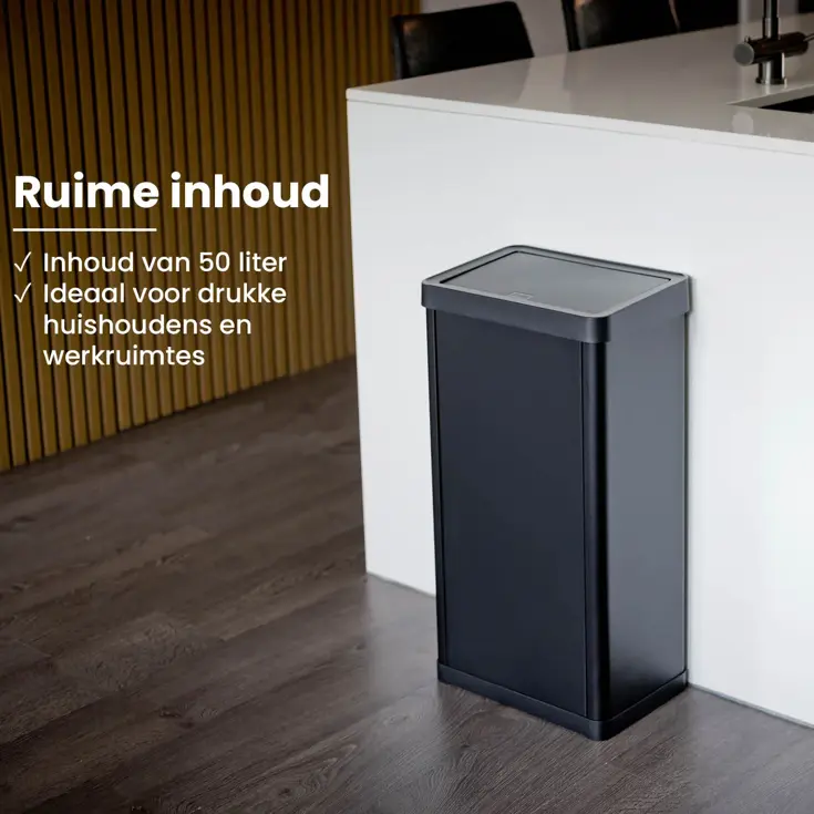 Prullenbak met Drukdeksel - 50 Liter