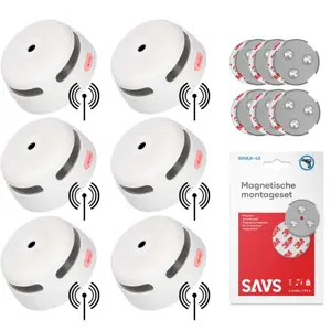 XS01-W Draadloos koppelbare rookmelder 6-pack