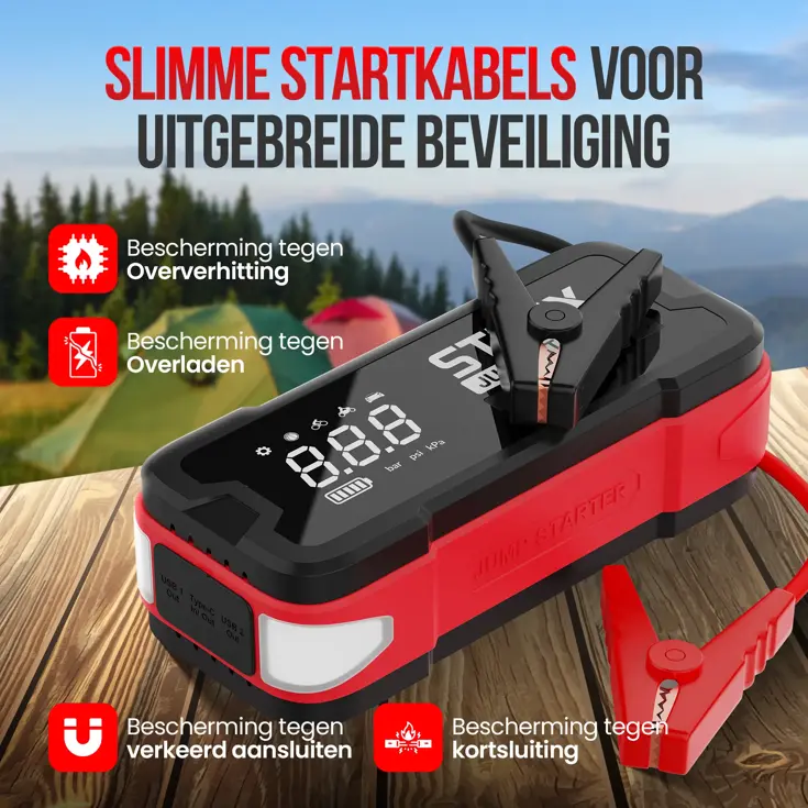 Jumpstarter voor Auto met Compressor