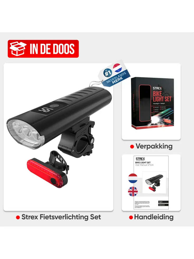 Fietsverlichting Set - 1600 Lumen