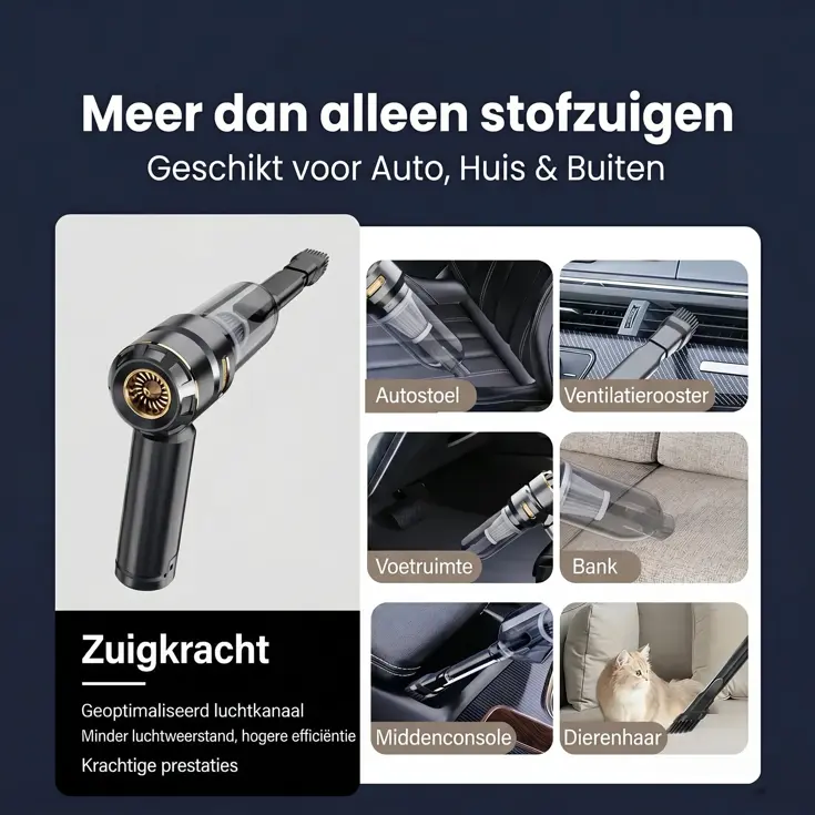 Pro 2-in-1 Auto Stofzuiger - Kruimeldief