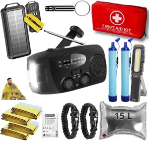 Noodpakket L met Powerbank-Noodradio-Waterfilter