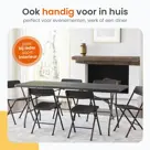 Goliving Inklapbare Campingtafel 180x70x74cm
