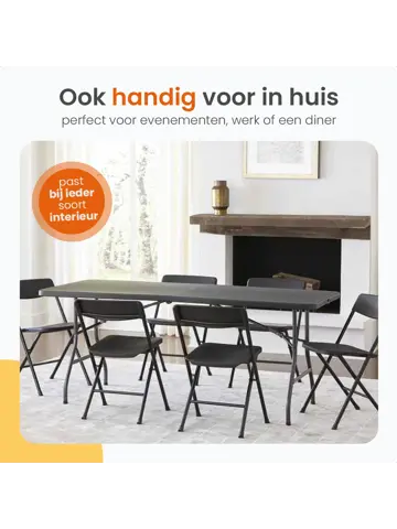 Inklapbare Tafel - Weerbestendig - 180x70x74cm