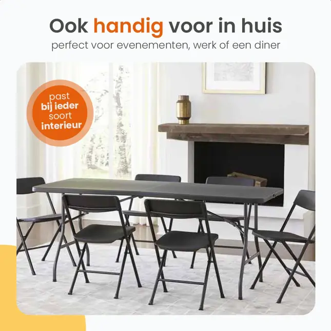 Inklapbare Tafel - Weerbestendig - 180x70x74cm